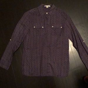 Banana Republic purple floral button down, size XS
